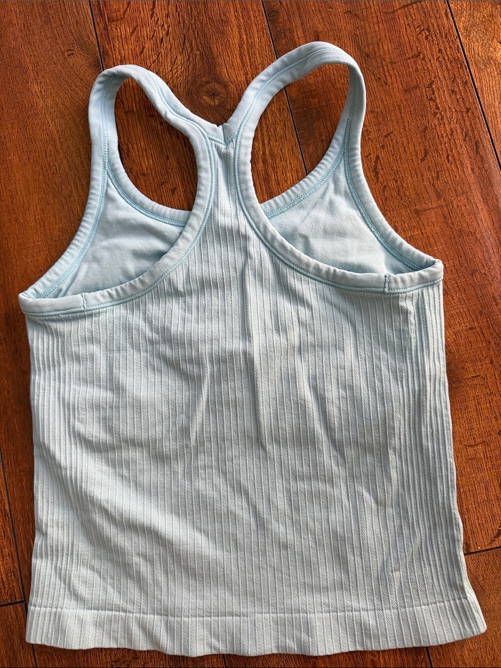 Amazon Light Blue Ribbed Racerback Tank - Picture 2 of 2